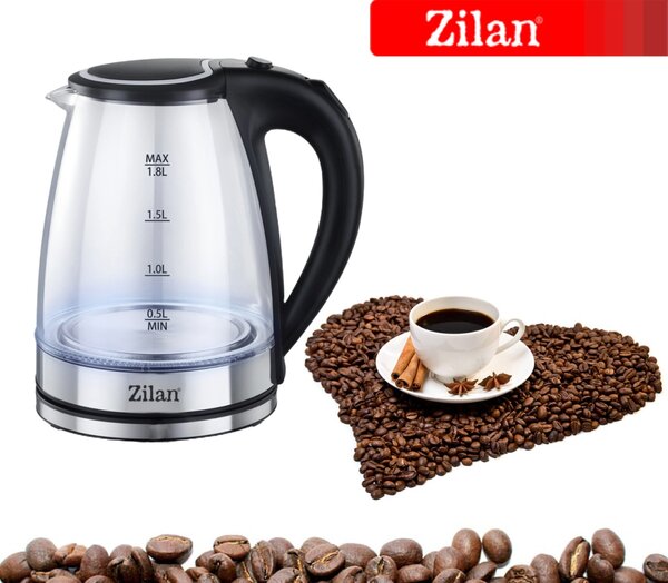 Fierbator electric Zilan ZLN8115, putere 1800 W, capacitate 1.8 litrii, transparent