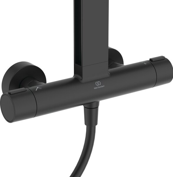 Ideal Standard Alu+ set de duș perete cu termostat negru BD583XG