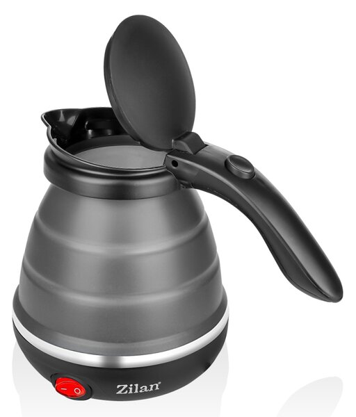 Fierbator pliabil Zilan ZLN1986 pentru voiaj, Putere 750W, Capacitate 0.5L, Protectie la supraincalzire, Baza din inox si carcasa din silicon durabil