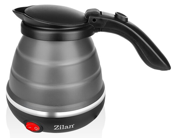 Fierbator pliabil Zilan ZLN1986 pentru voiaj, Putere 750W, Capacitate 0.5L, Protectie la supraincalzire, Baza din inox si carcasa din silicon durabil