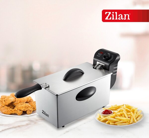 Friteuza Zilan ZLN1819 din otel inoxidabil, capacitate 3 litri, protectie la supraincalzire