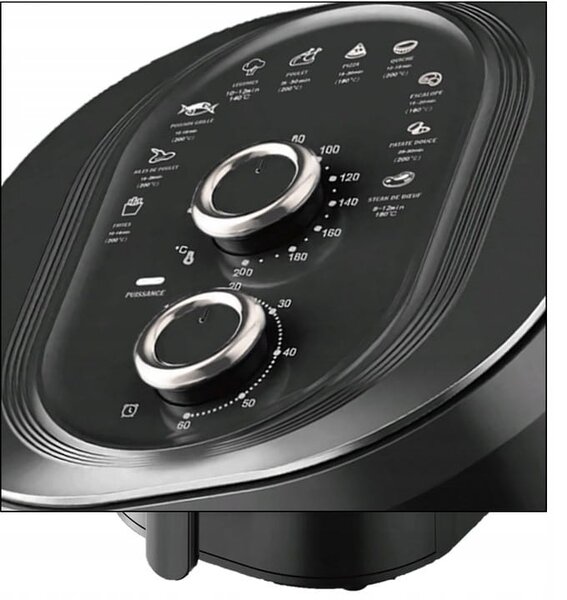 Friteuza cu aer cald Floria ZLN8009 Negru, putere 1360W, Capacitate 6 Litri, temperatura reglabila