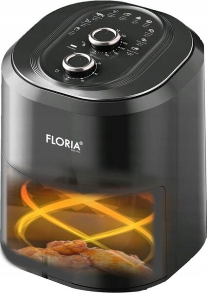 Friteuza cu aer cald Floria ZLN8009 Negru, putere 1360W, Capacitate 6 Litri, temperatura reglabila