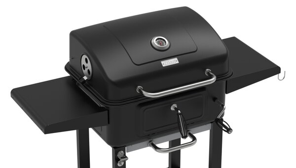 Gratar pentru exterior Zilan ZLN3574, Fabricat din materiale durabile, Grila de gatit 54x42.5 cm din otel cromat, Termometru incorporat, Mobilitate pe roti