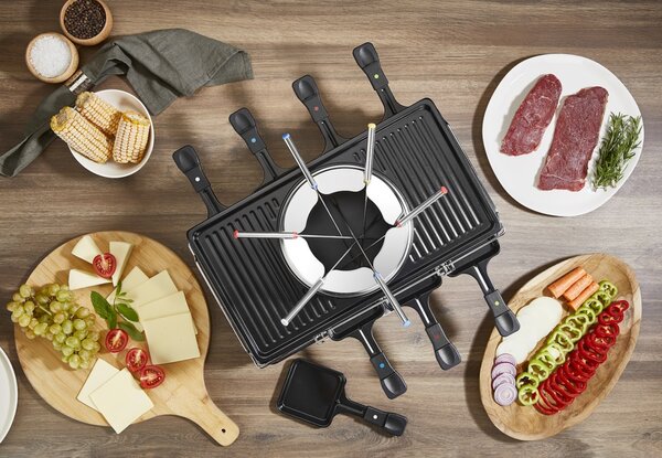 Gratar electric cu fondue Zilan ZLN8856, raclette, putere 1400 W, indicator luminos