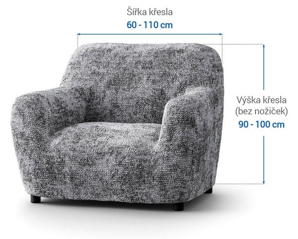 Huse bielastice MARMO gri fotoliu (l. 60 - 110 cm)
