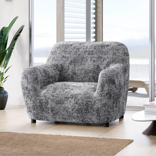 Huse bielastice MARMO gri fotoliu (l. 60 - 110 cm)