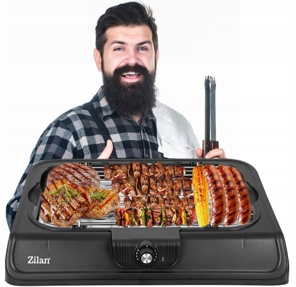 Gratar electric ZİLAN ZLN3772,2000 W, termostat reglabil