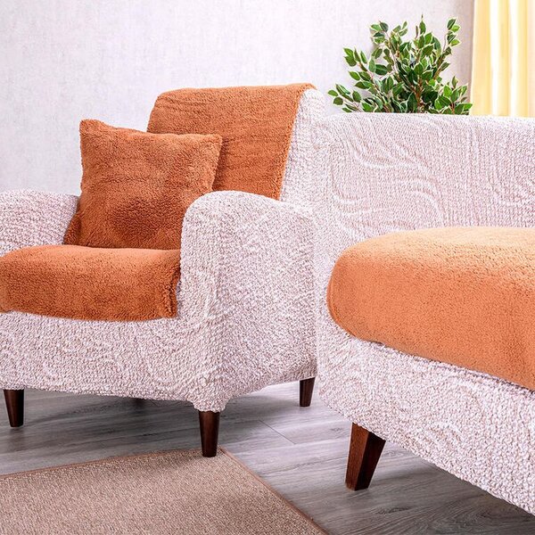 Cuverturi SHERPA culoarea alunei canapea