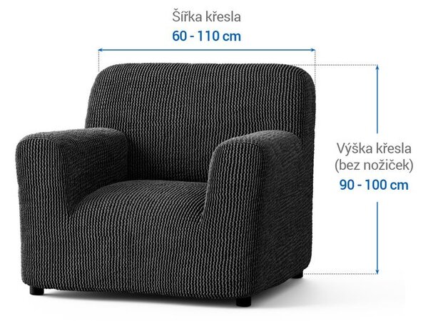Huse bielastice COSTINA antracit fotoliu (l. 60 - 110 cm)