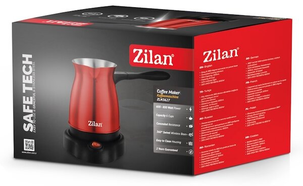 Ibric electric Zilan ZLN3627 Rosu, putere 800W, Capacitate 6 cesti