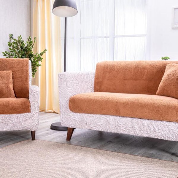 Cuverturi SHERPA culoarea alunei canapea