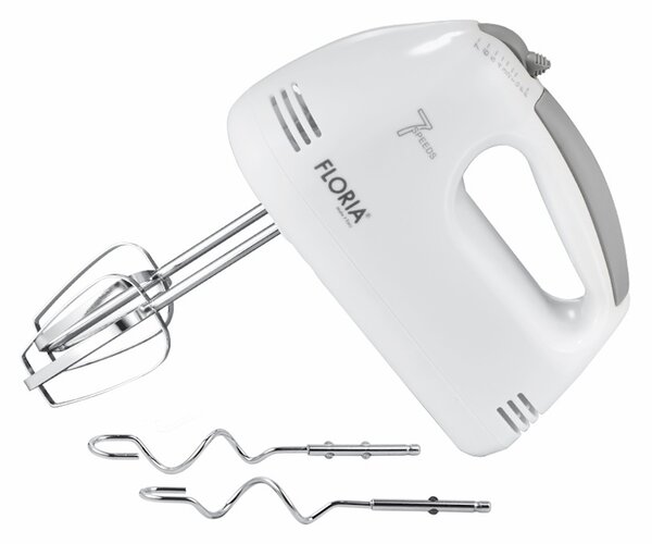 Mixer de mana Floria ZLN7565, ALB Putere 100 W, 7 viteze, Buton eliberare accesorii