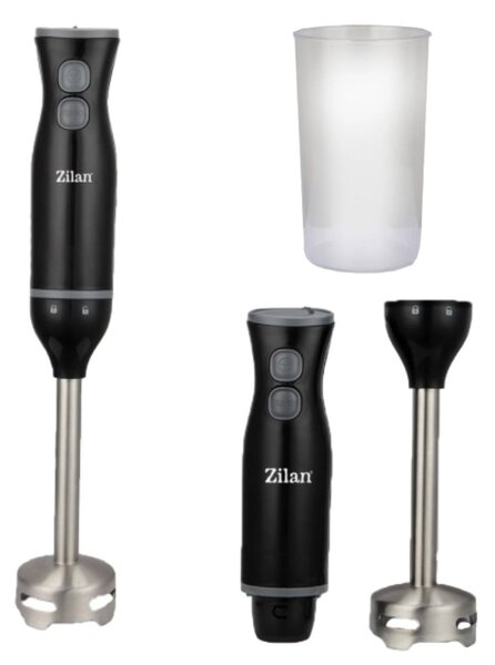 Mixer vertical Zilan ZLN5237 Negru, pahar gradabil inclus, putere 250W, doua viteze
