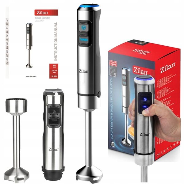 Mixer vertical ZİLAN ZLN3994, 1200W, 15 viteze, functie Turbo, İnox