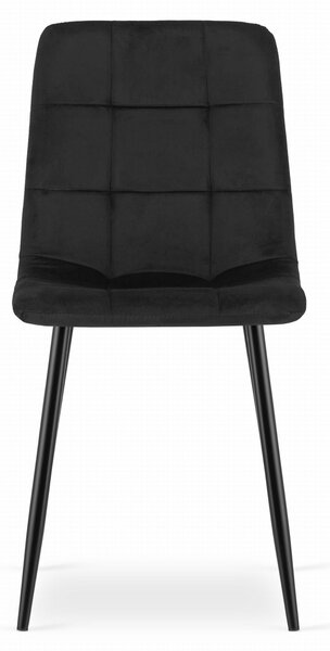 Scaun catifea negru KARA cu picioare negre