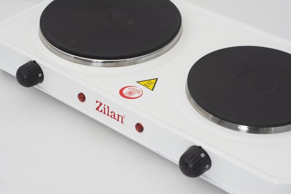Plita electrica Dubla, ZLN2180 Alb, 49 x 30 x 9 cm, 2500W, termostat reglabil
