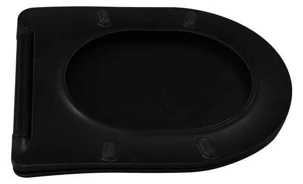 Invena Tavro, vas de toaletă suspendat 490x360x350 mm + capac WC, QFS, negru mat, INV-CE-71-005-Y