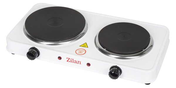 Plita electrica Dubla, ZLN2180 Alb, 49 x 30 x 9 cm, 2500W, termostat reglabil