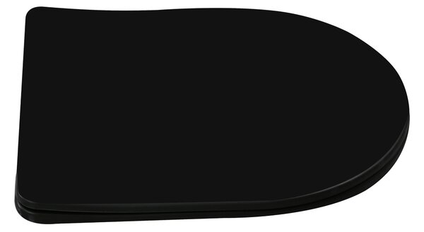 Invena Tavro, vas de toaletă suspendat 490x360x350 mm + capac WC, QFS, negru mat, INV-CE-71-005-Y