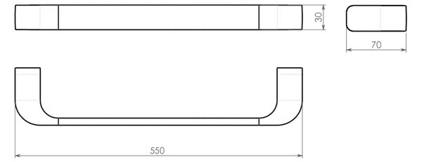 Gedy Gedy, suport pentru prosoape OUTLINE 550 mm, cromat, 32215513
