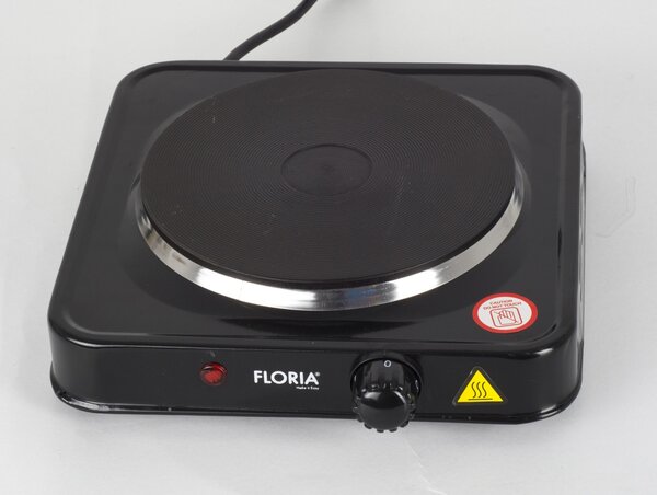 Plita electrica Floria ZLN2806, 22 x 21 x 5 cm, Negru 1 ochi, Putere 1000W