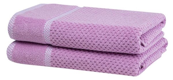 Set de 2 prosoape de baie din frotir MODENA liliac 70 x 140 cm
