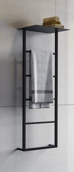 Sapho Suport prosop de perete Sapho, SKA cu raft 454x1184x252mm, negru mat, SKA701