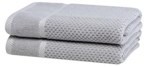 Set de 2 prosoape de baie din frotir MODENA gri 70 x 140 cm