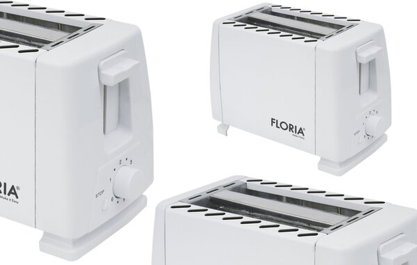 Prajitor de paine Floria ZLN1833 Alb, 700W, 7 nivele de control al temperaturii, buton de oprire