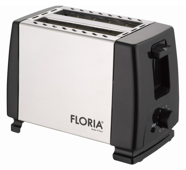 Prajitor de paine Floria ZLN1840 Negru Inox, 700W, 7 nivele de control al temperaturii, buton de oprire