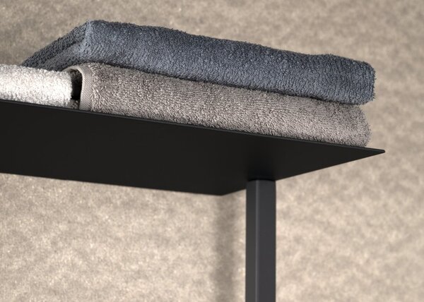 Sapho Suport prosop de perete Sapho, SKA cu raft 454x1184x252mm, negru mat, SKA701