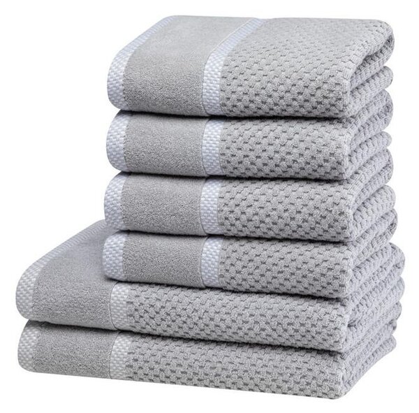 Set de prosoape şi prosoape de baie din frotir MODENA gri, 6 buc