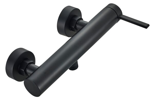 Invena Dropia, baterie de duș cu montare pe perete, negru mat, INV-BN-15-004-J