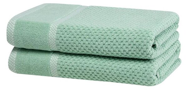Set de 2 prosoape de baie din frotir MODENA verde 70 x 140 cm
