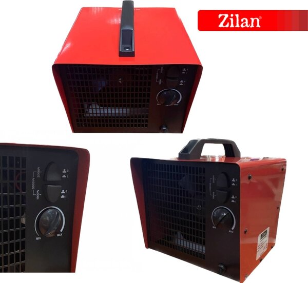 Radiator ceramic Zilan ZLN5558 Rosu, putere 3000W, protectie la supraincalzire, silentios