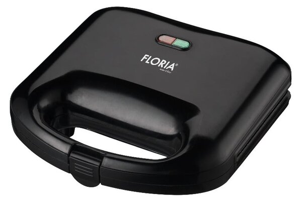 Sandwich Maker Floria ZLN0829, Putere 750W, Placa de tip grill, Antiaderenta, indicator luminos, Negru