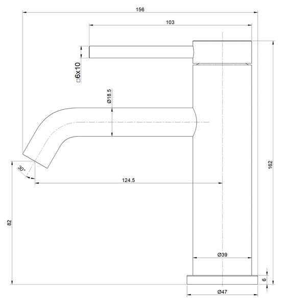 Invena Dropia, baterie lavoar, h-162, crom, INV-BU-15-001-J