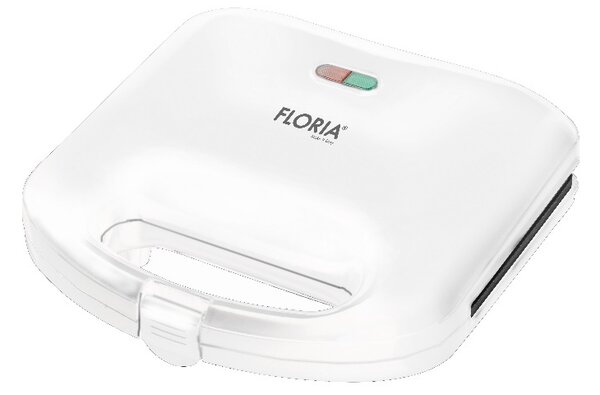 Sandwich Maker Floria ZLN0830 Alb, Putere 750W, Placa de tip grill, Antiaderenta, indicator luminos