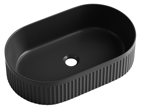 Invena Glamour Trend, lavoar oval de blat 500x325x122 mm, negru mat, INV-CE-63-W05-L