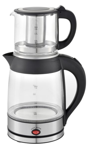 Set fierbator electric plus ceainic Zilan ZLN4858 Argintiu, putere 2200W, capacitate 1.8L si 0.8L
