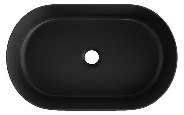 Invena Glamour Trend, lavoar oval de blat 500x325x122 mm, negru mat, INV-CE-63-W05-L