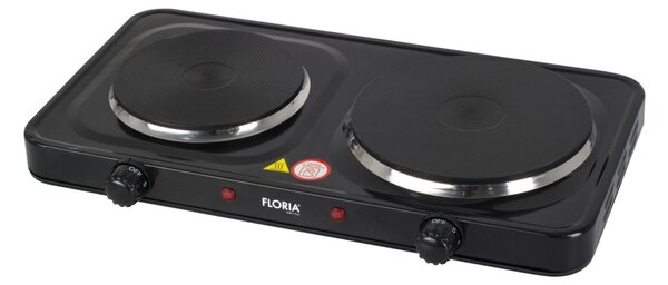 Plita Electrica Floria ZLN2844 - 2 Ochiuri, 2500W, Termostat Reglabil, Design Compact Negru