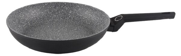 Tigaie aluminiu Zilan ZLN3284, Interior granit, Compatibil inductie, Diametru 22 cm, Maner soft touch