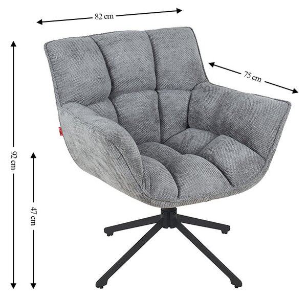 Scaun Living Rotativ LCM0106AS Gri