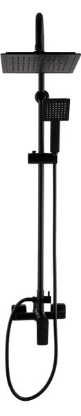 Invena Stelona, ​​set de duș cu baterie cu pârghie, negru mat, INV-AU-34-B04-Q
