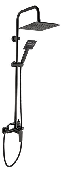 Invena Stelona, ​​set de duș cu baterie cu pârghie, negru mat, INV-AU-34-B04-Q