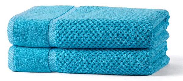 Set de 2 prosoape de baie din frotir MODENA turcoaz 70 x 140 cm