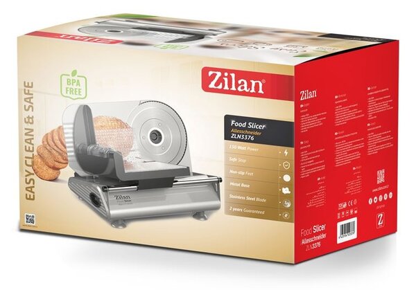 Feliator alimente Zilan ZL3376, Putere 150W, Grosime taiere reglabila 1-15 mm, Lama taiere inox