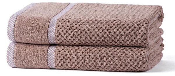 Set de 2 prosoape de baie din frotir MODENA latté 70 x 140 cm